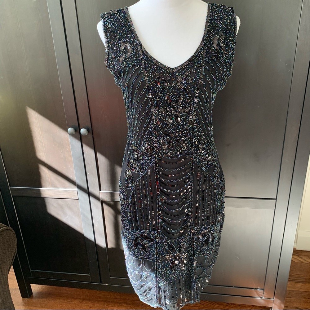 1920s style flapper dress sequins and beads